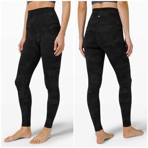 Lululemon Wunder Under Super High-Rise Tight Size 8 28" Camo Deep Coal Black